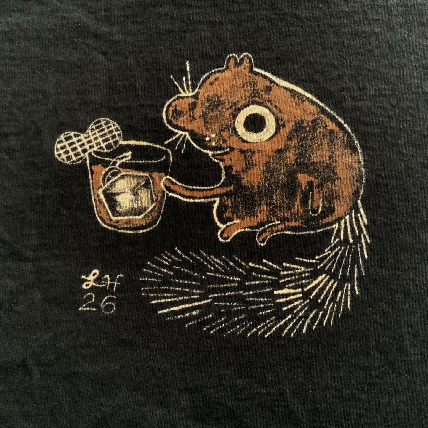 Old Fashioned Squirrel - XL Bleach-Painted T-Shirt