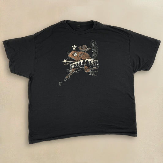 Sugar Plum Squirrel -3XL Bleach-Painted T-Shirt