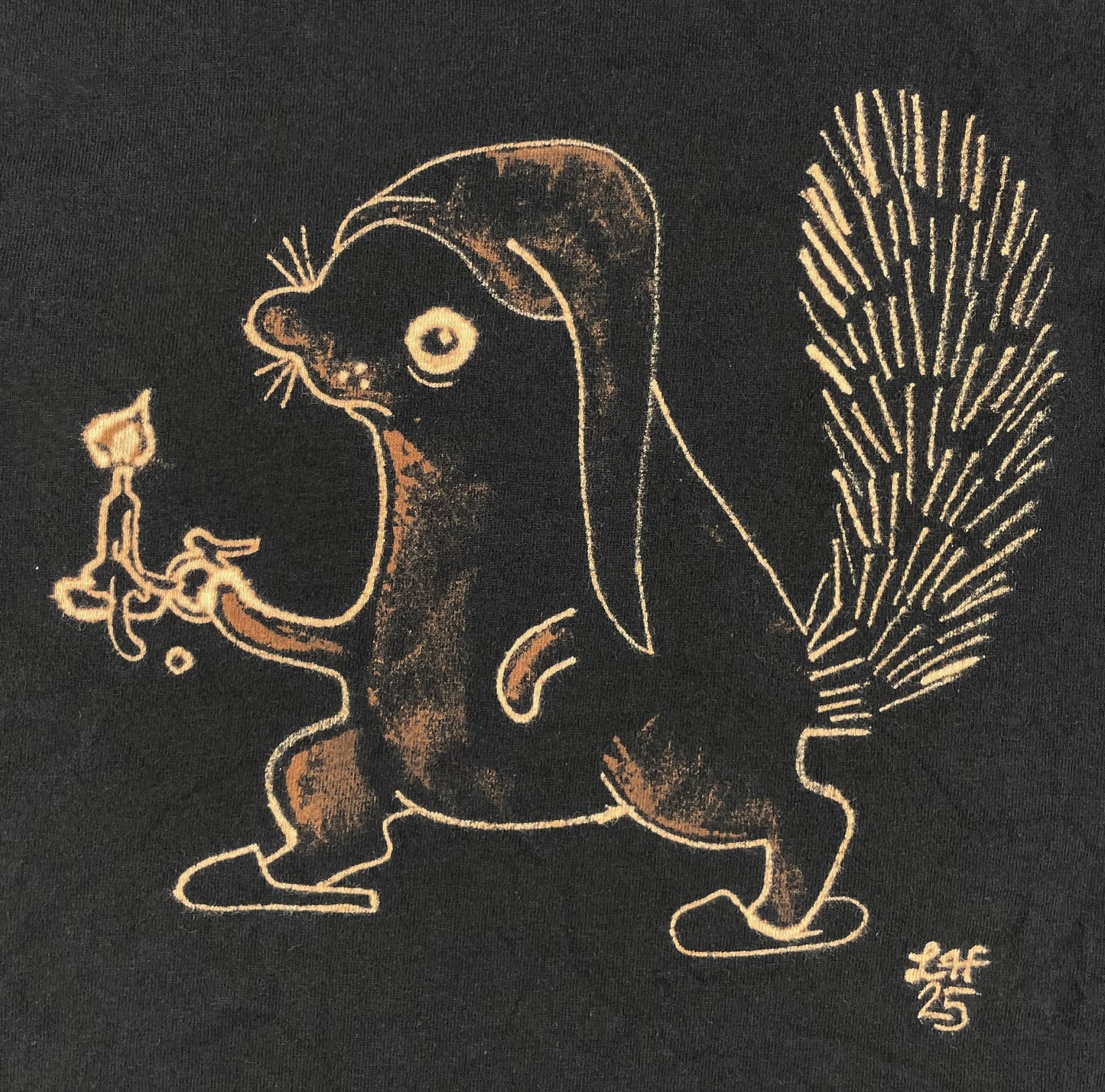 Ebenezer Squirrel - Medium Bleach-Painted T-Shirt