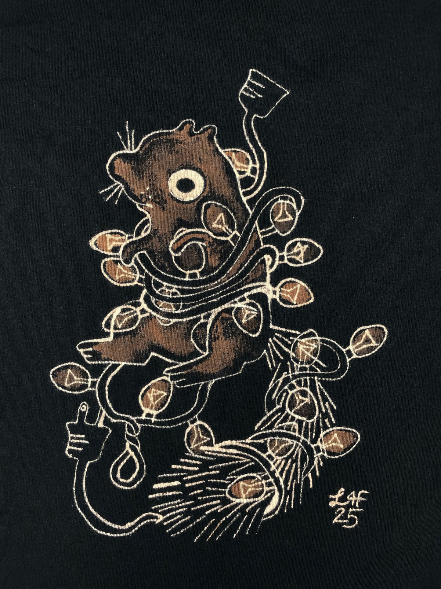 Xmas Lights - XL Bleach-Painted T-Shirt