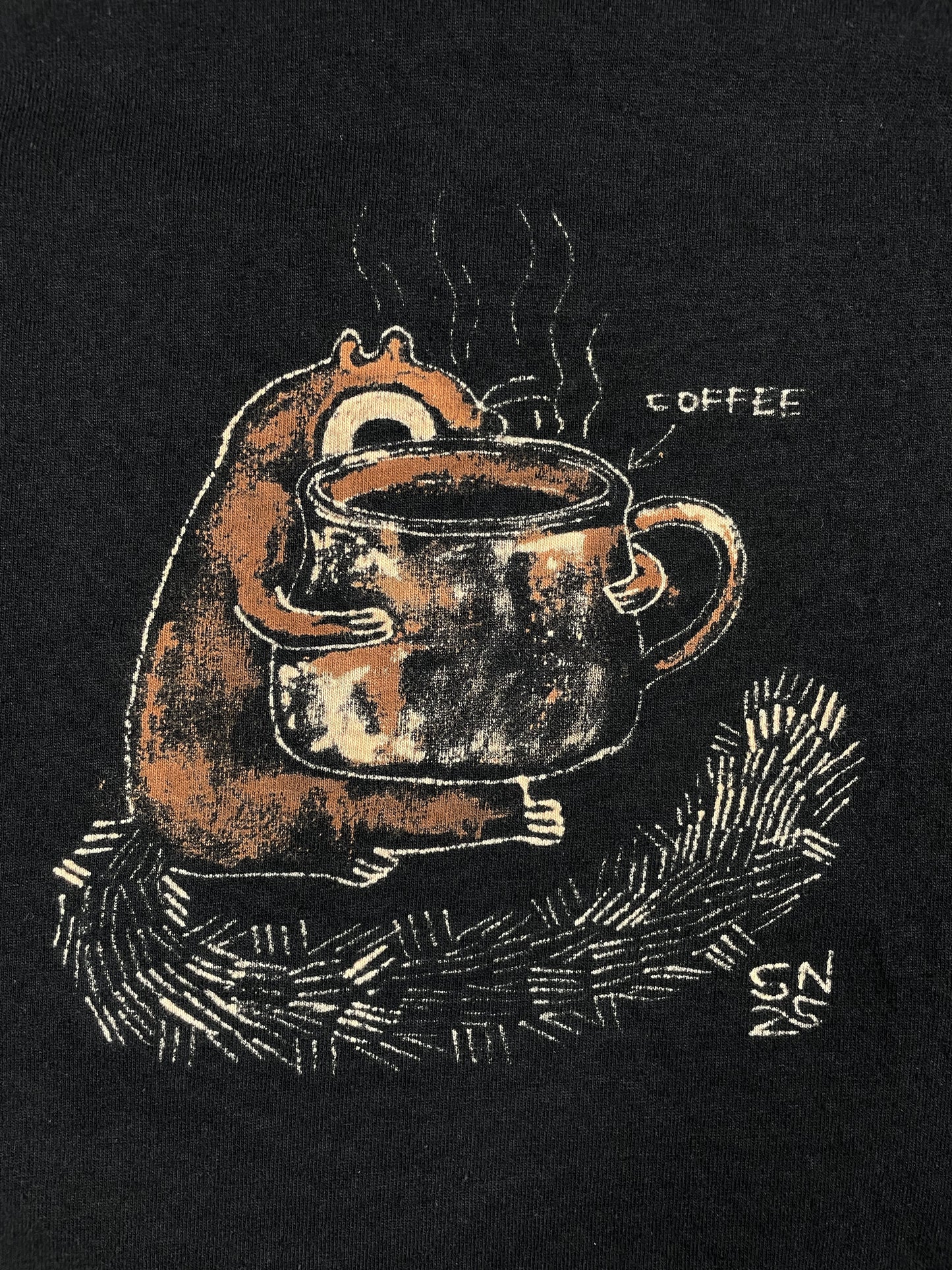 Coffee Squirrel - Small Bleach-Painted T-Shirt