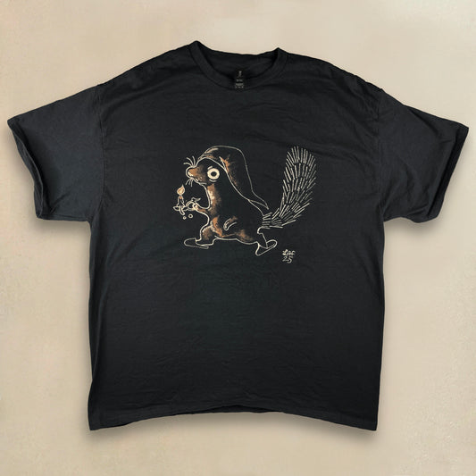Ebenezer Squirrel - XL Bleach-Painted T-Shirt