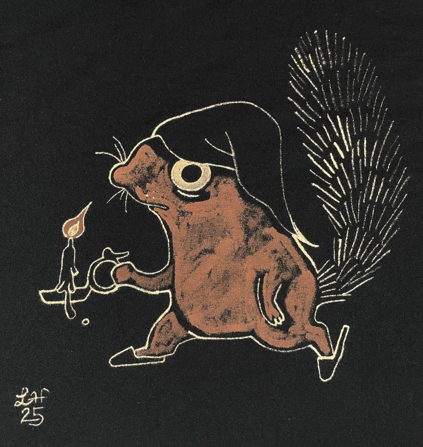 Ebenezer Squirrel - 3XL Bleach-Painted T-Shirt