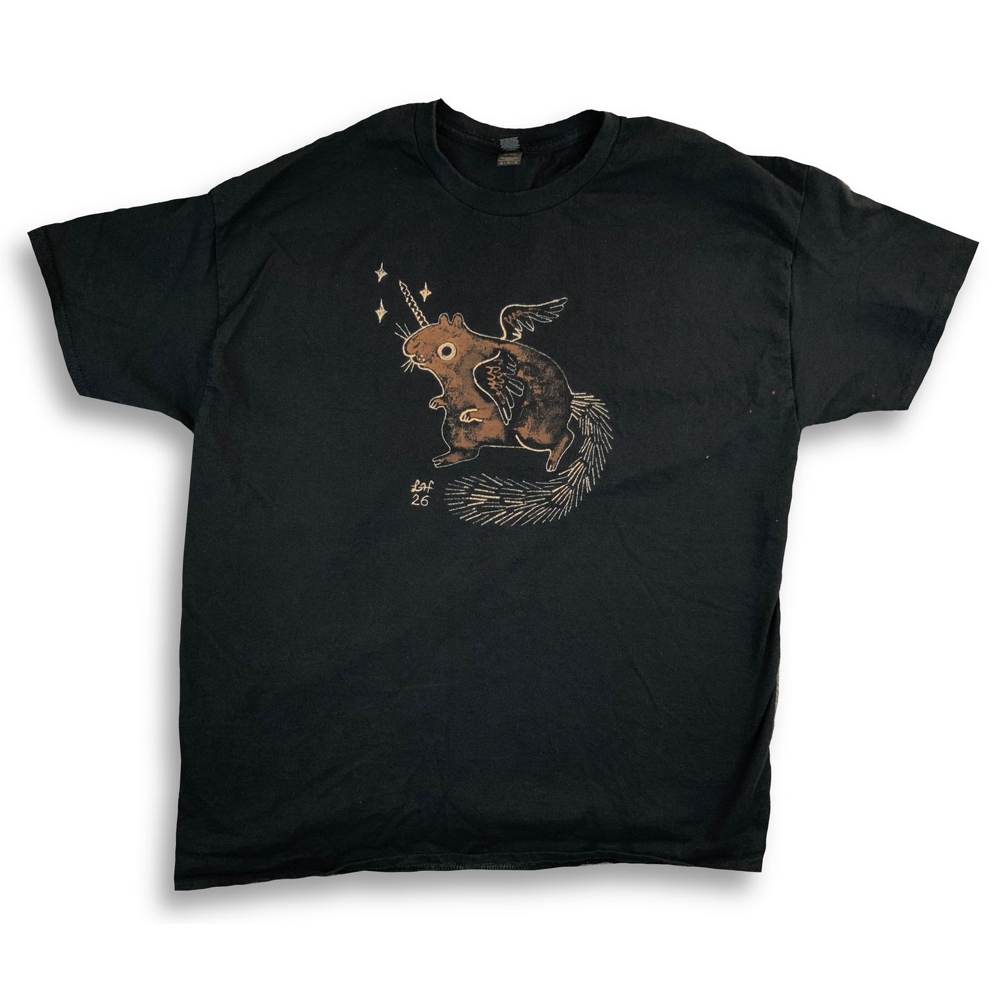 Squirrelicorn - XL Bleach-Painted T-Shirt