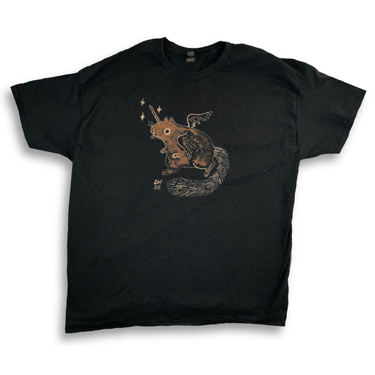 Squirrelicorn - XL Bleach-Painted T-Shirt