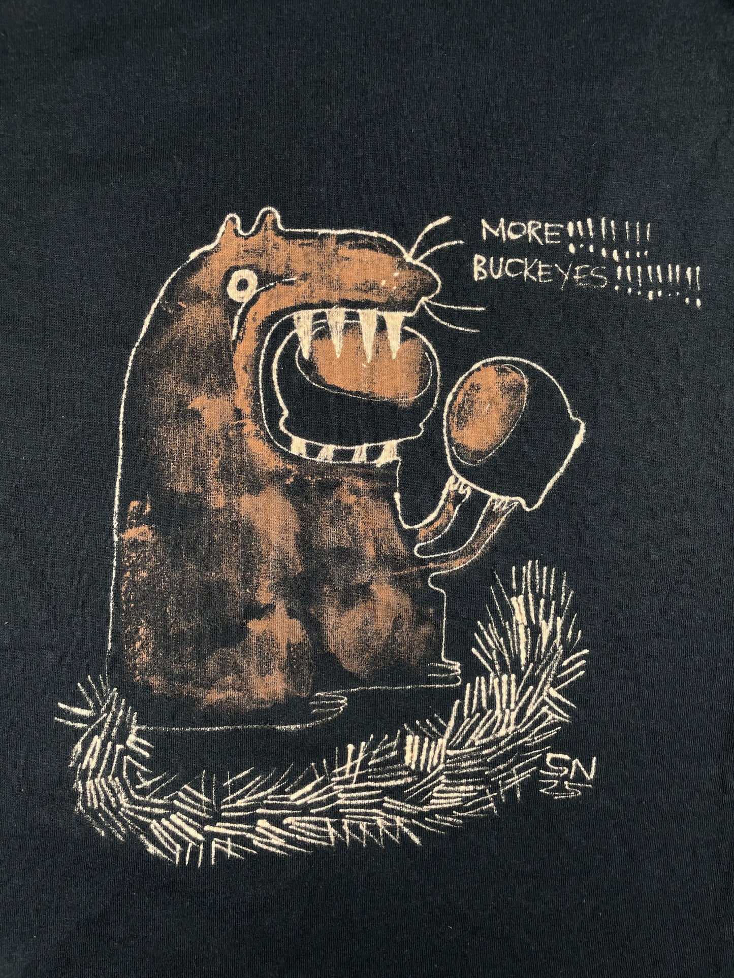 MORE!!! BUCKEYES!!!!! - Small Bleach-Painted T-Shirt