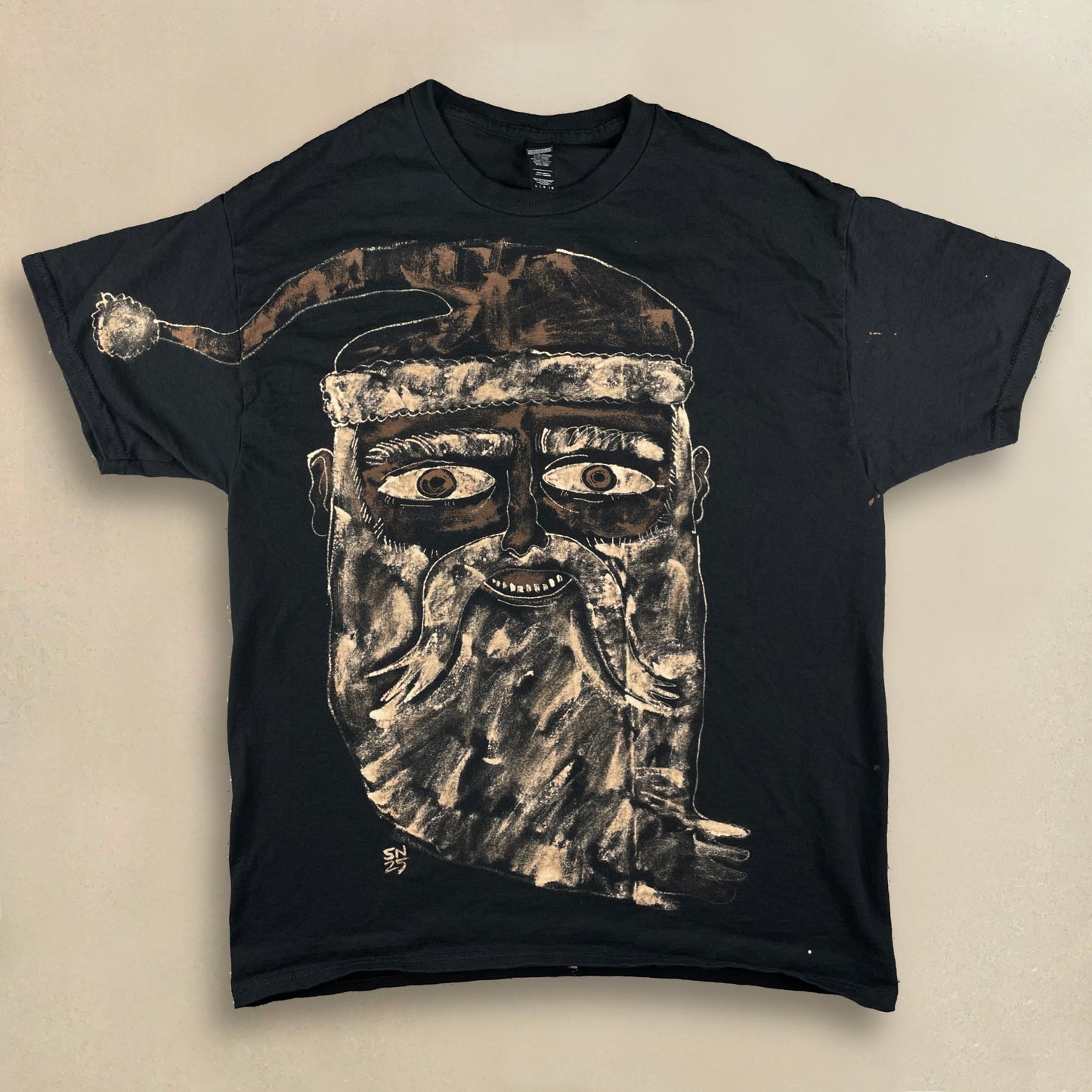 Mega Santa - Large Bleach-Painted T-Shirt