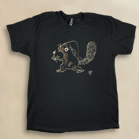 Ebenezer Squirrel - Large Bleach-Painted T-Shirt