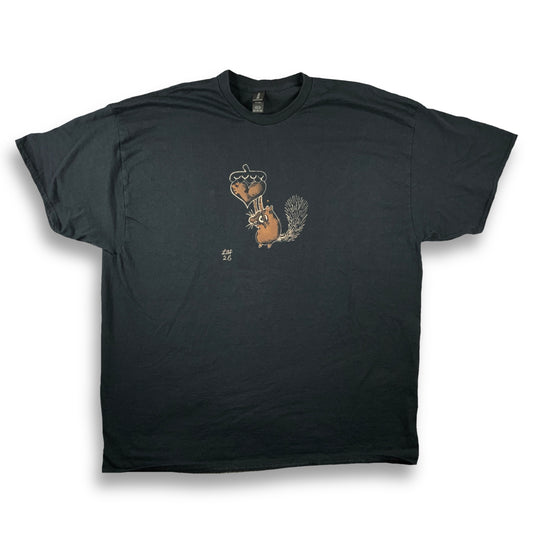 Heart Acorn Squirrel - 2XL Bleach-Painted T-Shirt