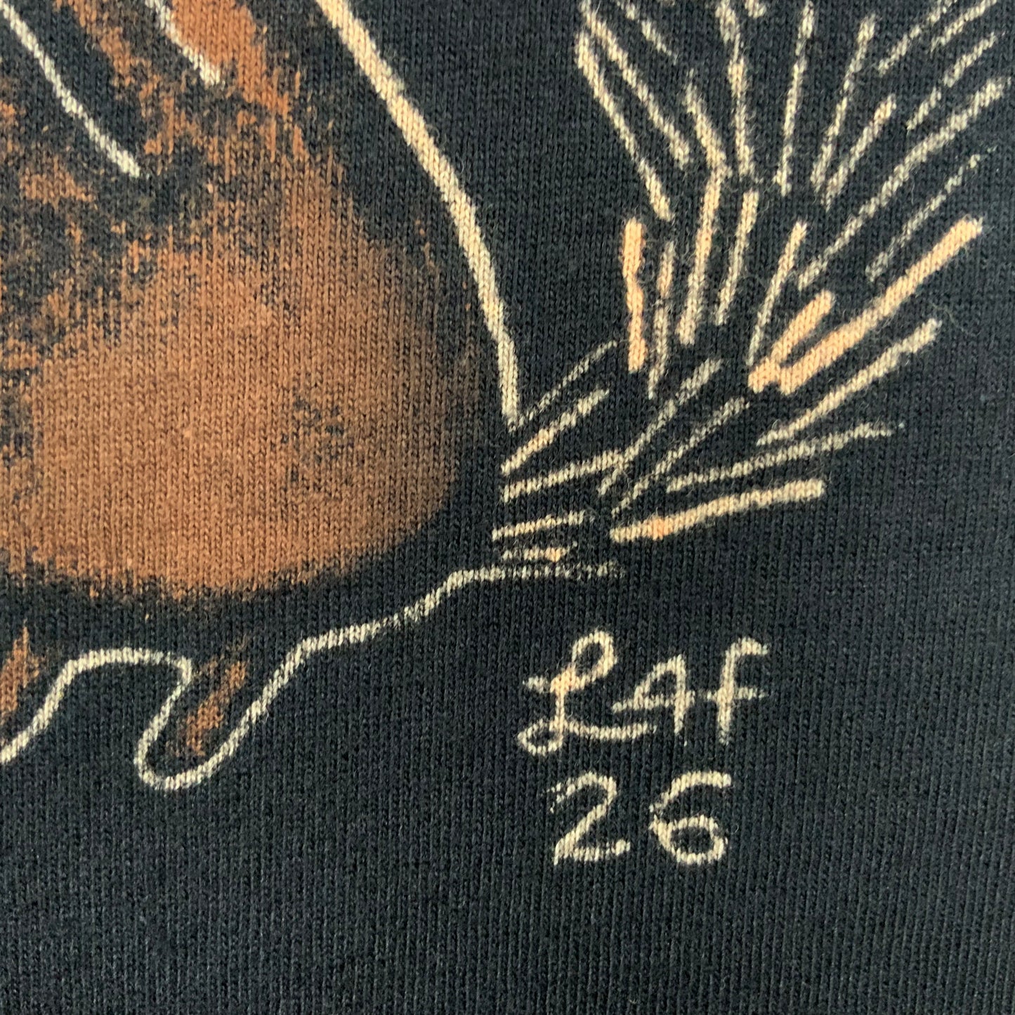 Heart Acorn Squirrel - XL Bleach-Painted T-Shirt