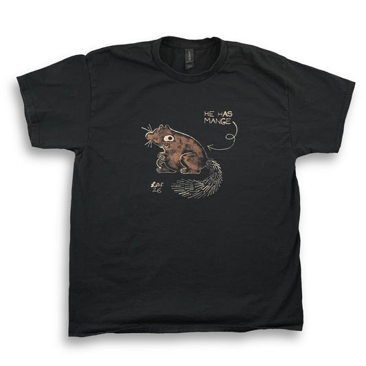 He Has Mange - Large Bleach-Painted T-Shirt
