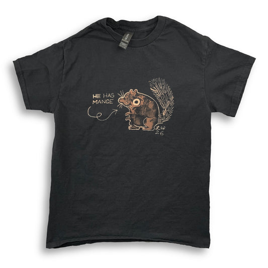 He Has Mange - Small Bleach-Painted T-Shirt