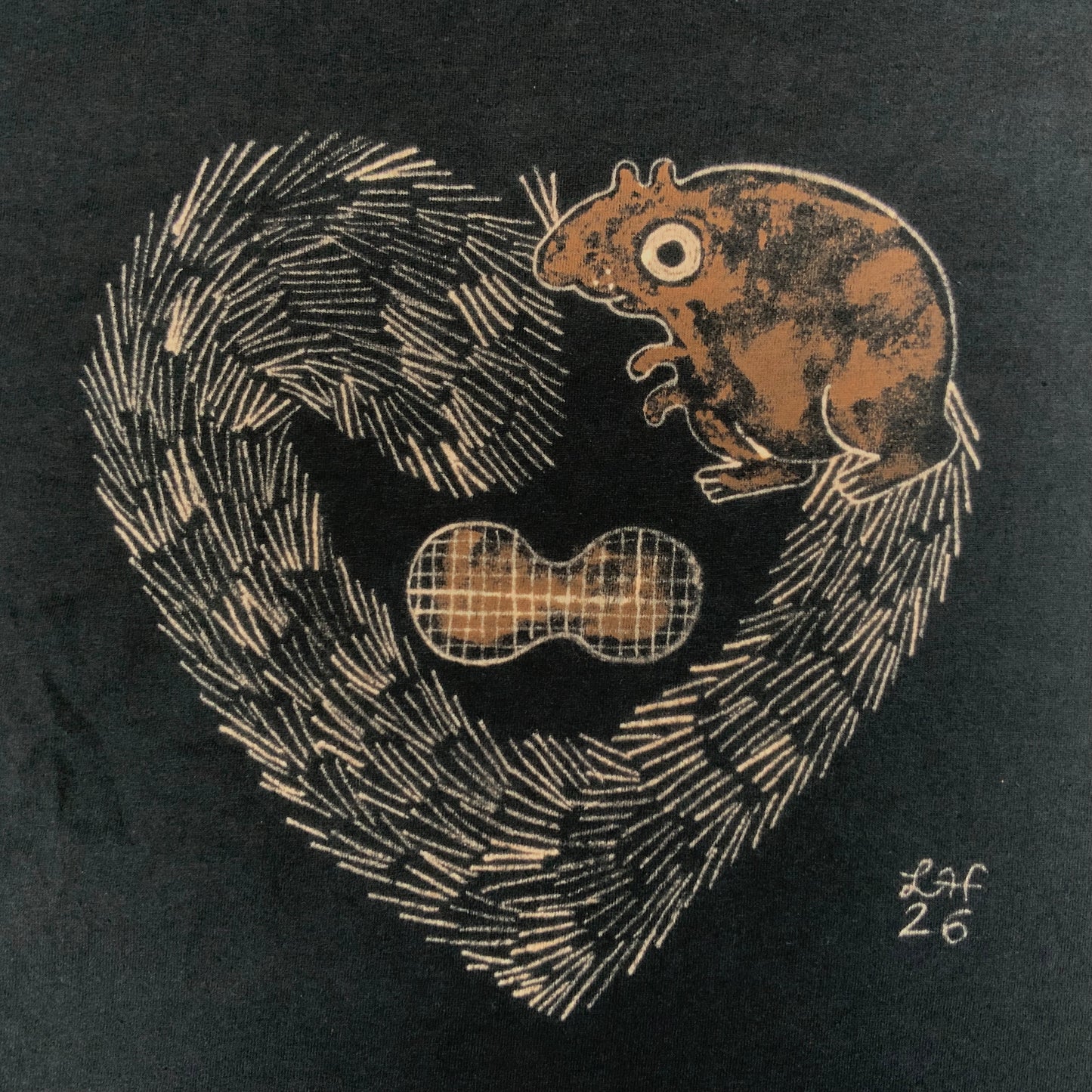 Heart Tail Squirrel - 3XL Bleach-Painted T-Shirt