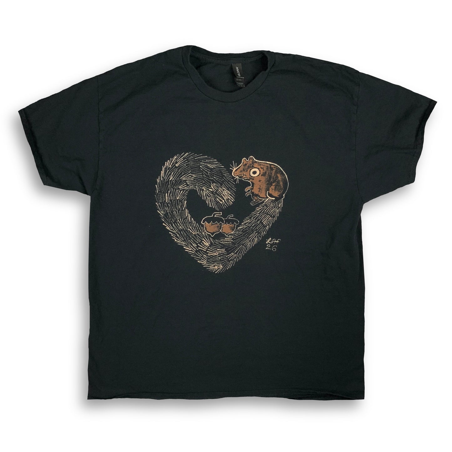 Heart Tail Squirrel - XL Bleach-Painted T-Shitt