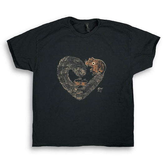 Heart Tail Squirrel - XL Bleach-Painted T-Shitt