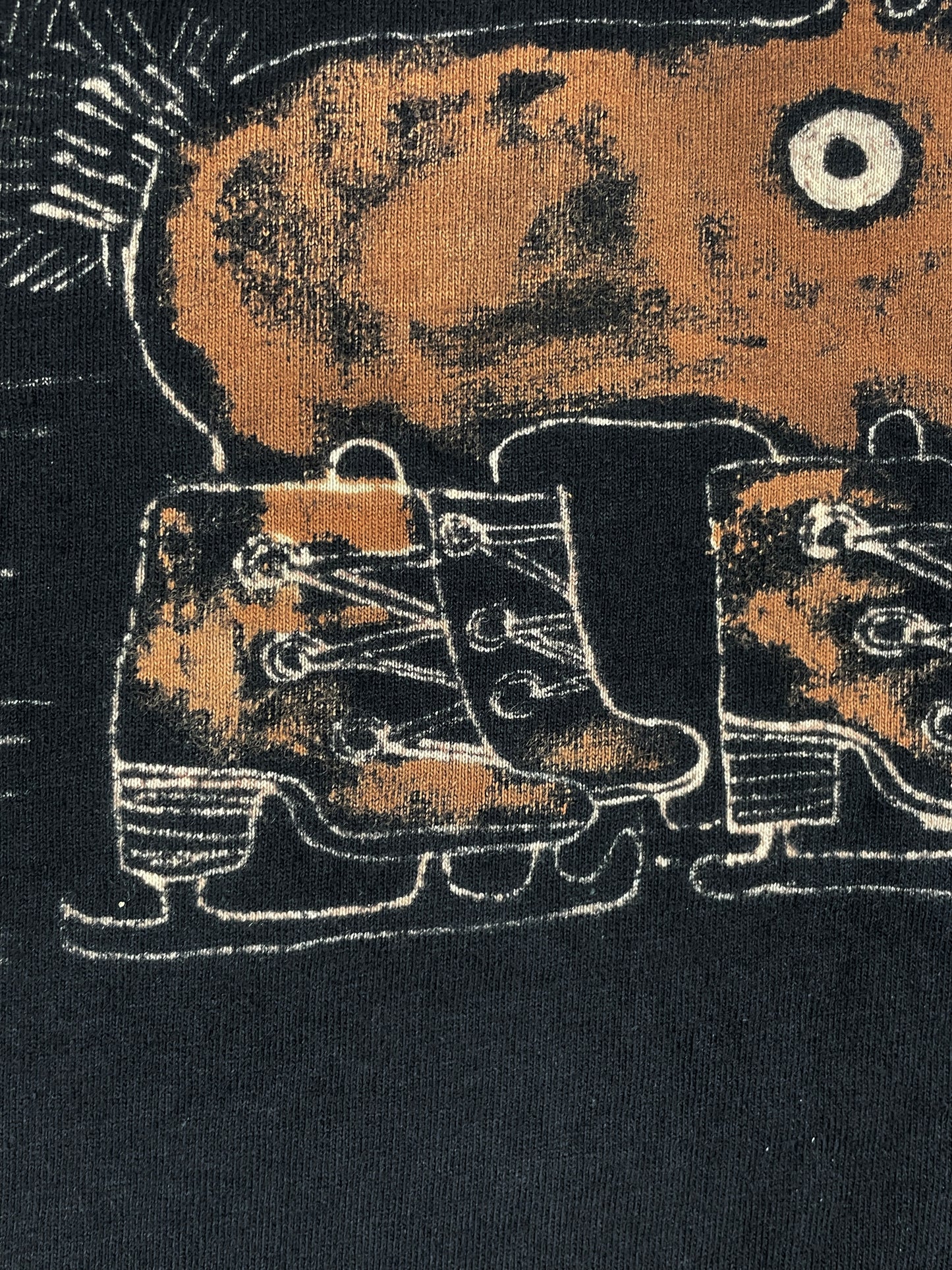 Ice Skating Squirrel - Medium Bleach-Painted T-Shirt