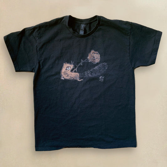 Seductive Squirrel - Large Bleach Painted T-Shirt