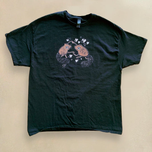 Dancing Squirrels - XL Bleach Painted T-Shirt