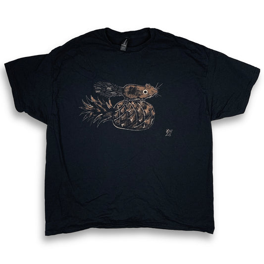 Pineapple Squirrel - 2XL Bleach-Painted T-Shirt