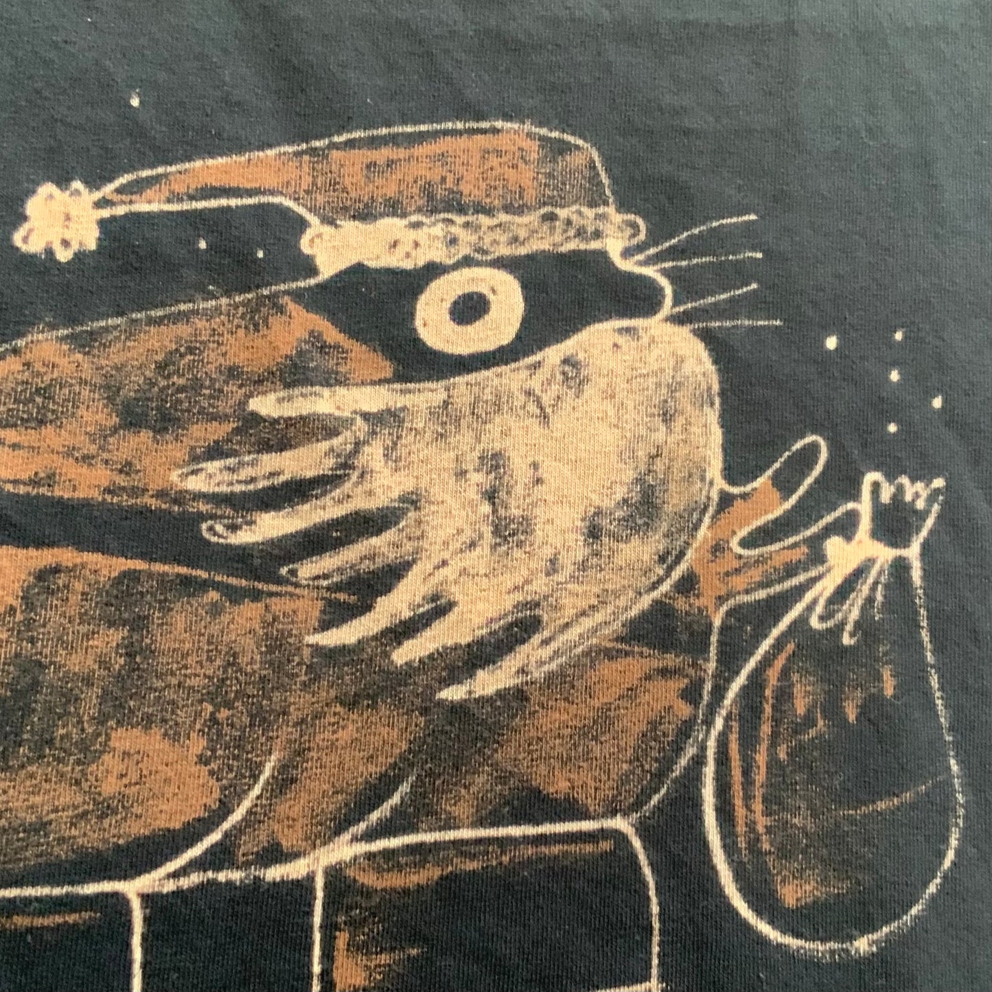 Big Boots Santa Squirrel - 2XL Bleach Painted T-Shirt