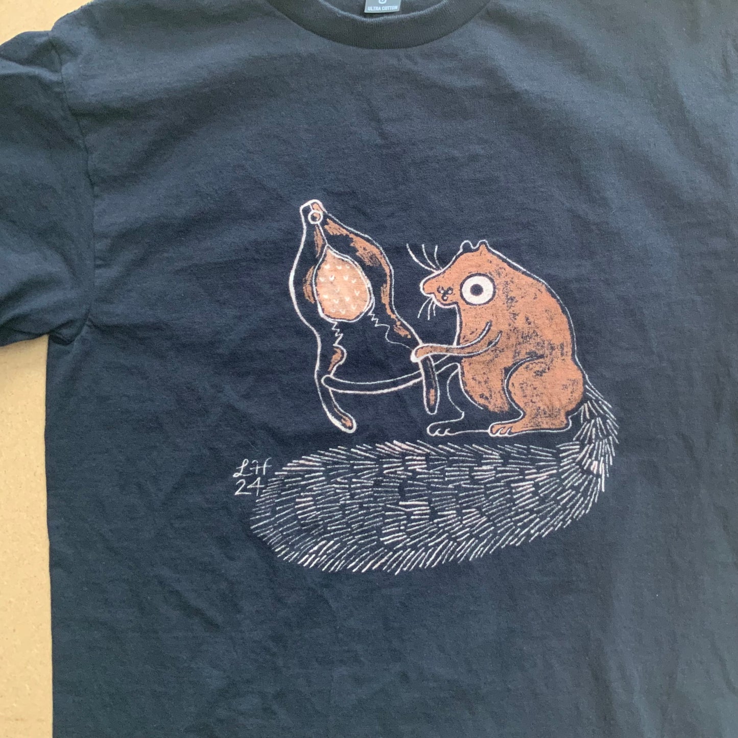 Nutcracker Squirrel - Small Bleach Painted T-Shirt