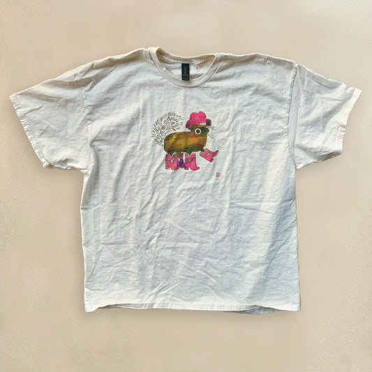 Pink Cowsquirrel - 2XL Hand-Painted T-Shirt