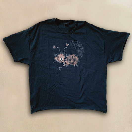 Heart Bopper Squirrel - 2XL Bleach Painted T-Shirt