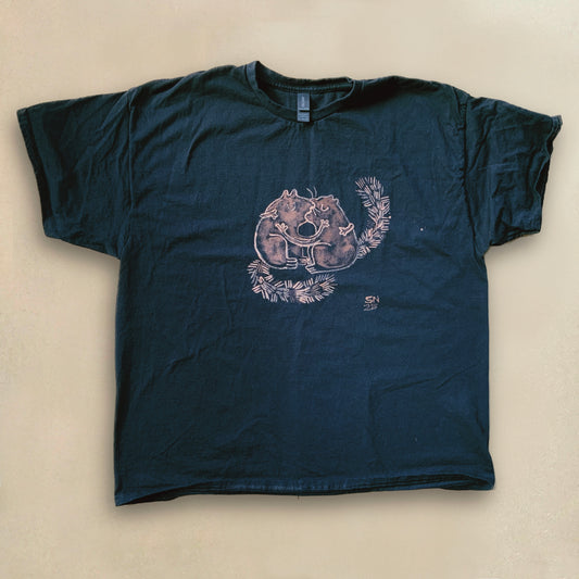 Smooching Squirrels - 2XL Bleach Painted T-Shirt