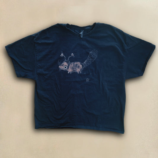 Heart Bopper Squirrel - 3XL Bleach Painted T-Shirt