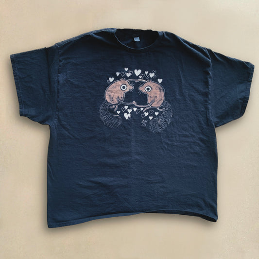 Dancing Squirrels - 3XL Bleach Painted T-Shirt