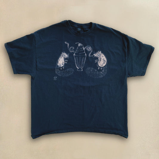 Milkshake Squirrels - 2XL Bleach Painted T-Shirt
