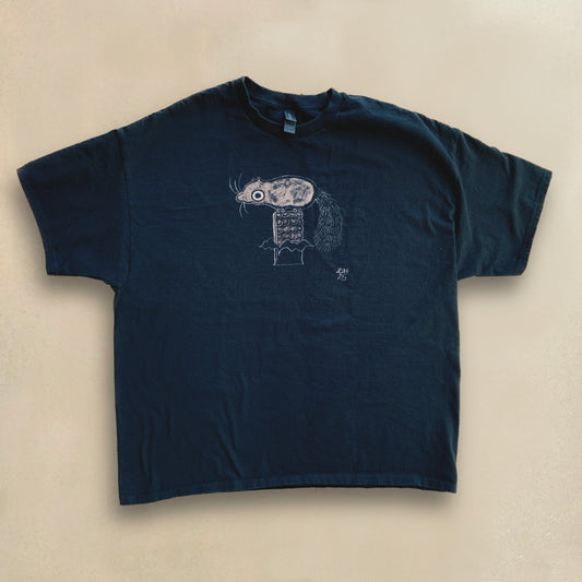 Chocolate Bar Squirrel - 2XL Bleach Painted T-Shirt