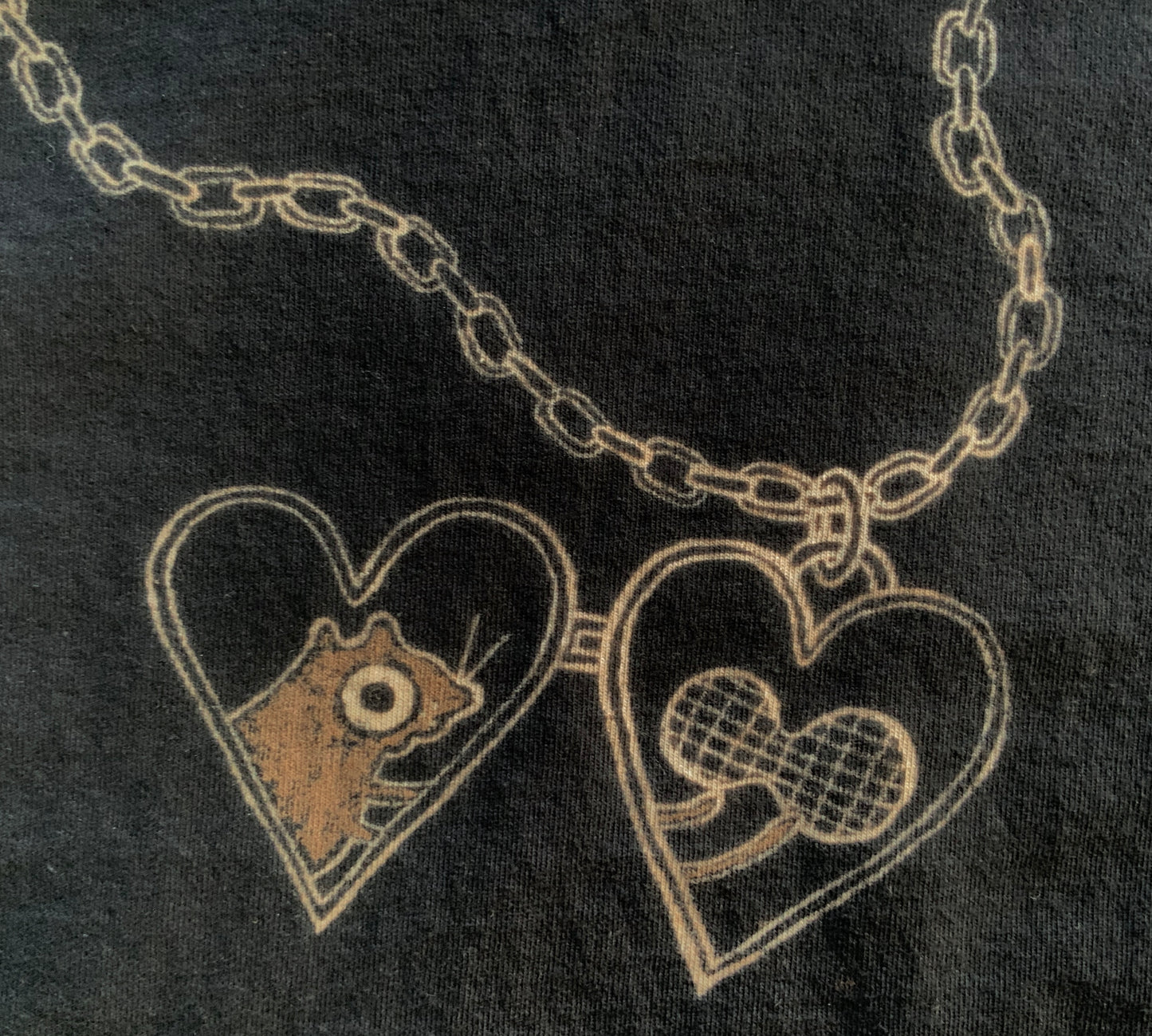 Heart Locket Squirrel - XL Bleach Painted T-Shirt