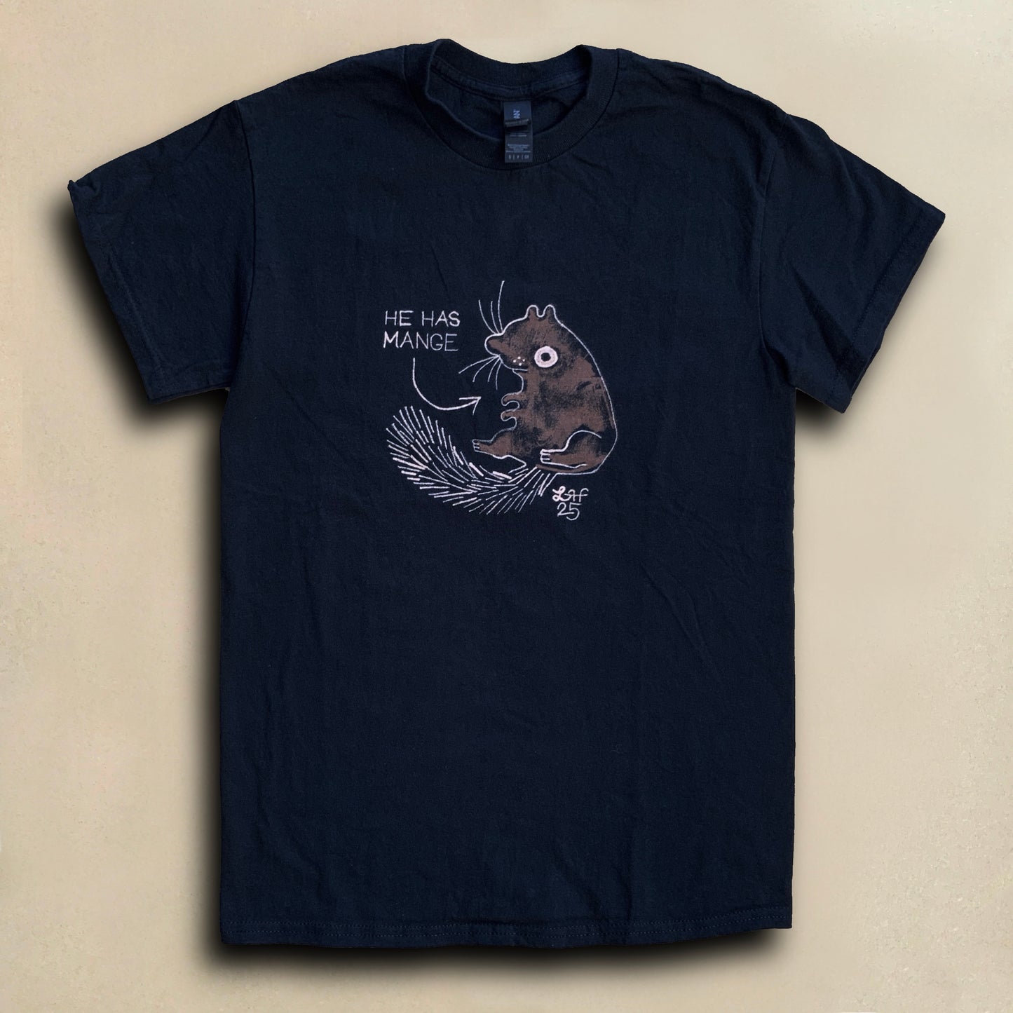 He Has Mange As Well - Small Bleach-Painted T-Shirt