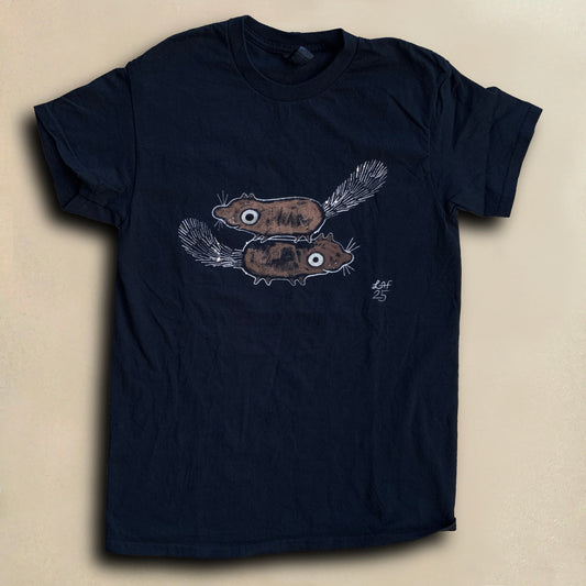 Squirrel Stack - Small Bleach-Painted T-Shirt