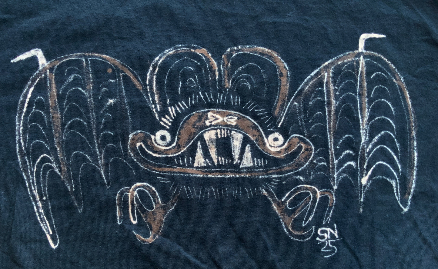 Big Bat - Medium Bleach-Painted T-Shirt