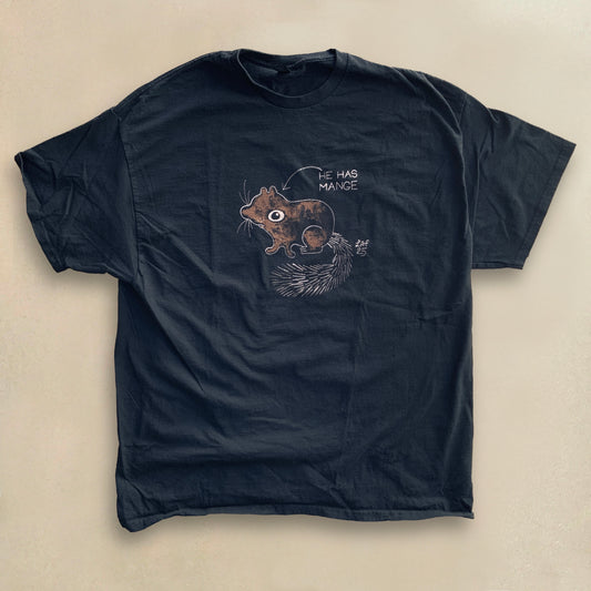 He Has Mange - 2XL Bleach Painted T-Shirt