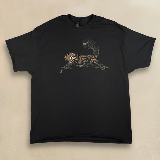 Scarf Squirrel - 2XL Bleach-Painted T-Shirt