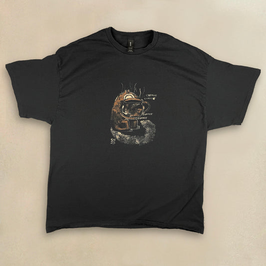 Coffee Squirrel - 2XL Bleach-Painted T-Shirt