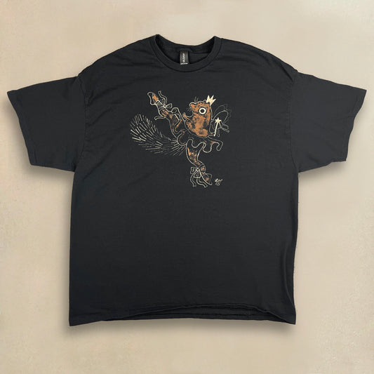 Sugar Plum Squirrel - 2XL Bleach-Painted T-Shirt