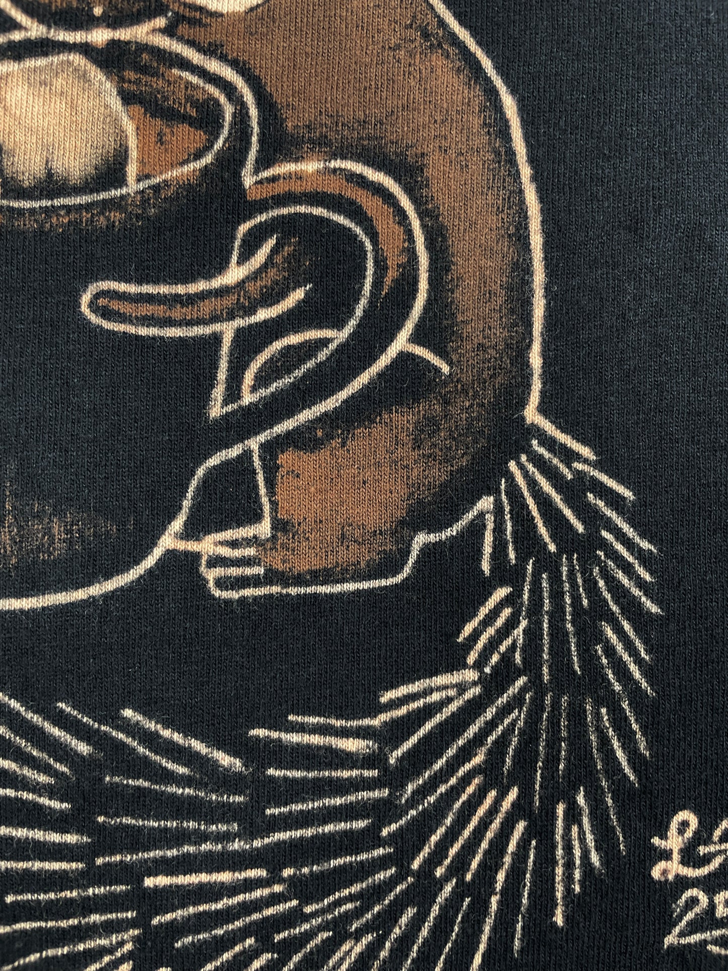 Hot Cocoa Squirrel - Large Bleach-Painted T-Shirt