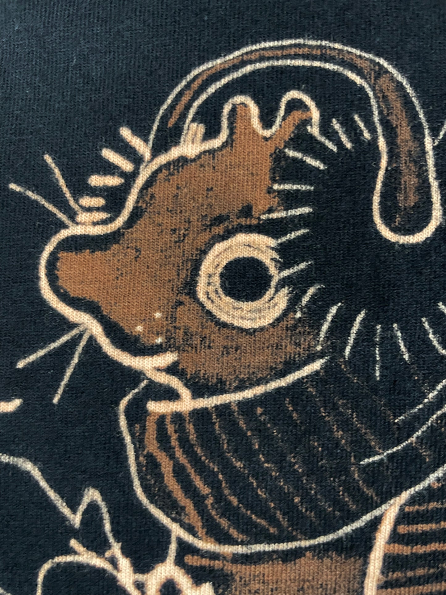 Bundled Up Squirrel - Large Bleach-Painted T-Shirt