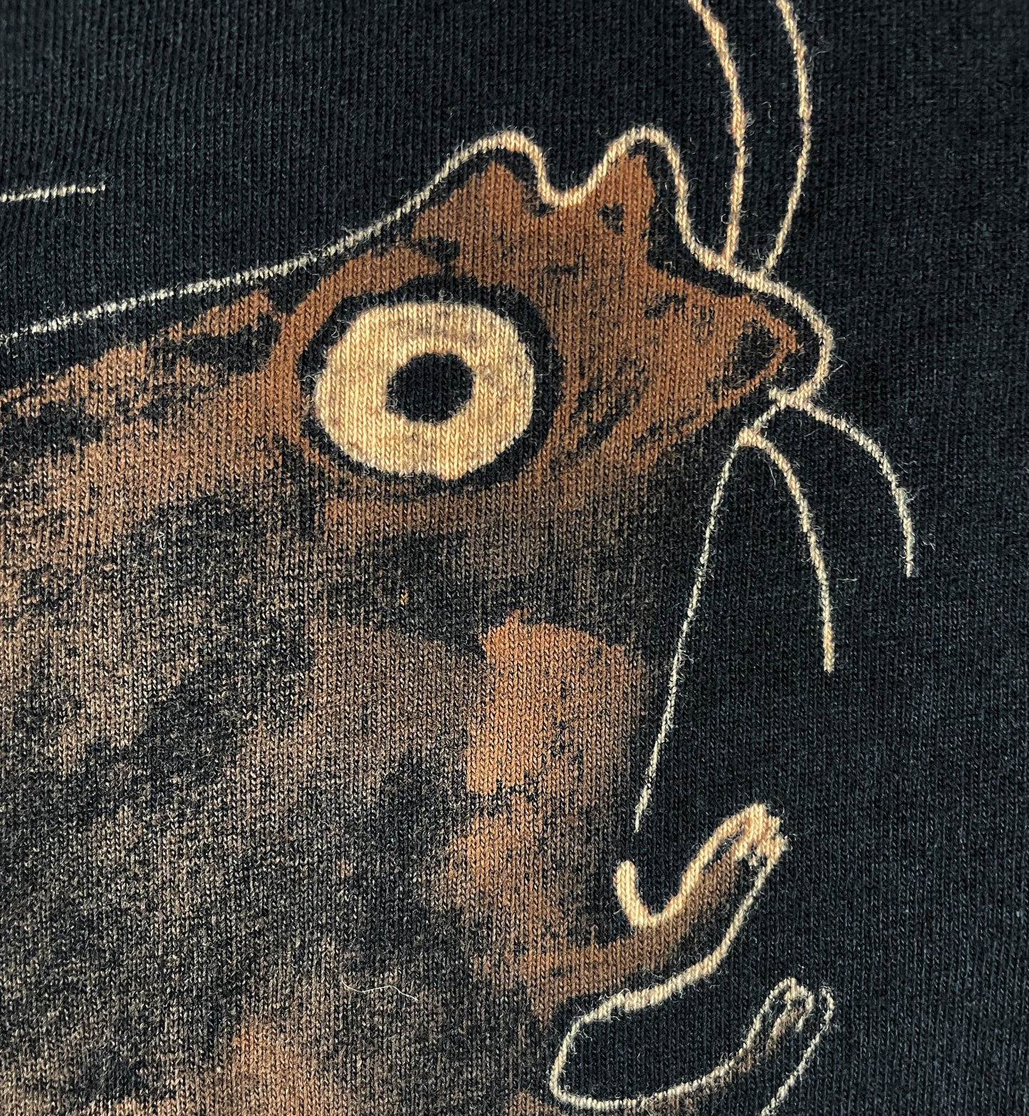 Ice Skating Squirrel - Large Bleach-Painted T-Shirt