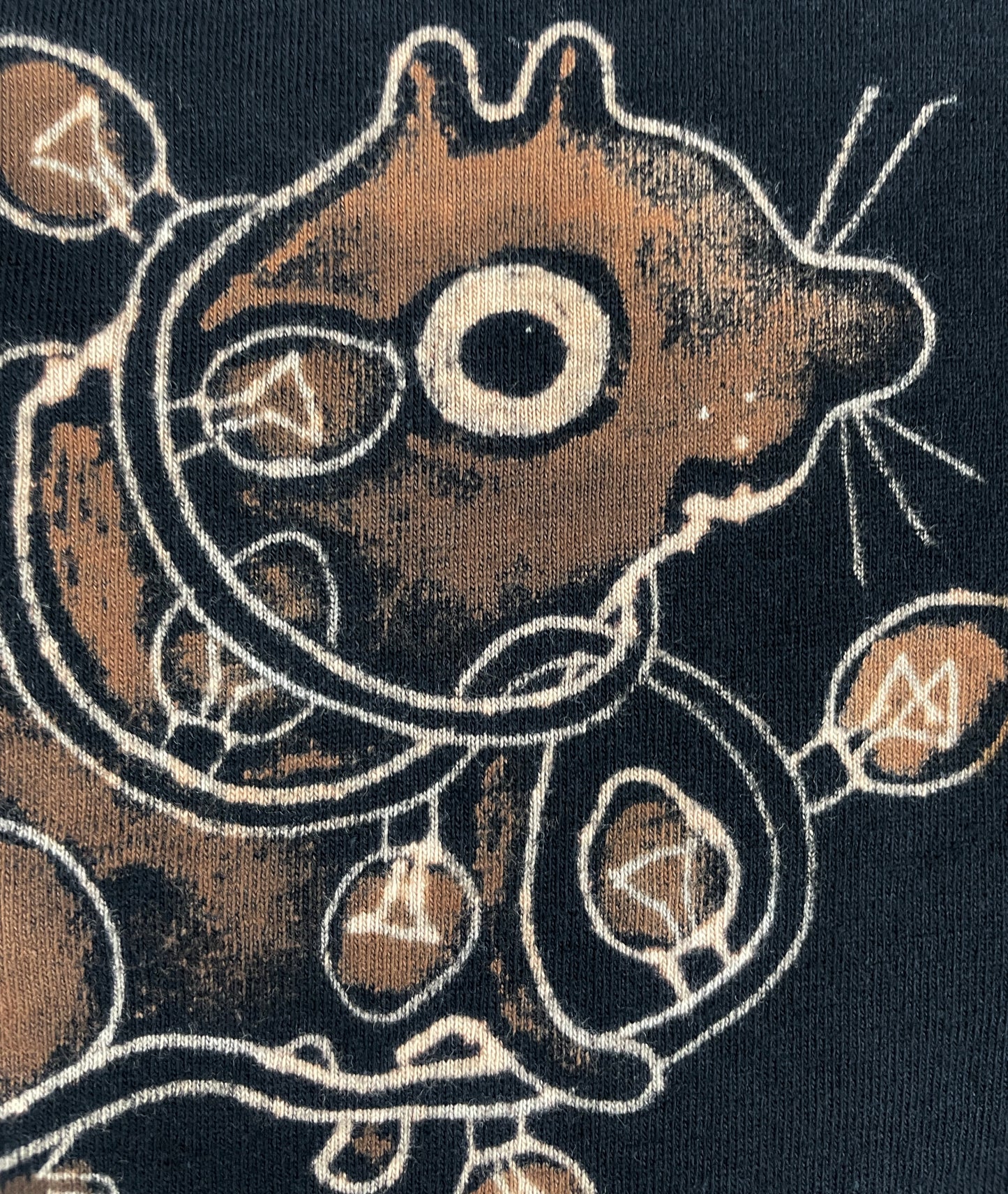 Xmas Lights Squirrel - Large Bleach-Painted T-Shirt