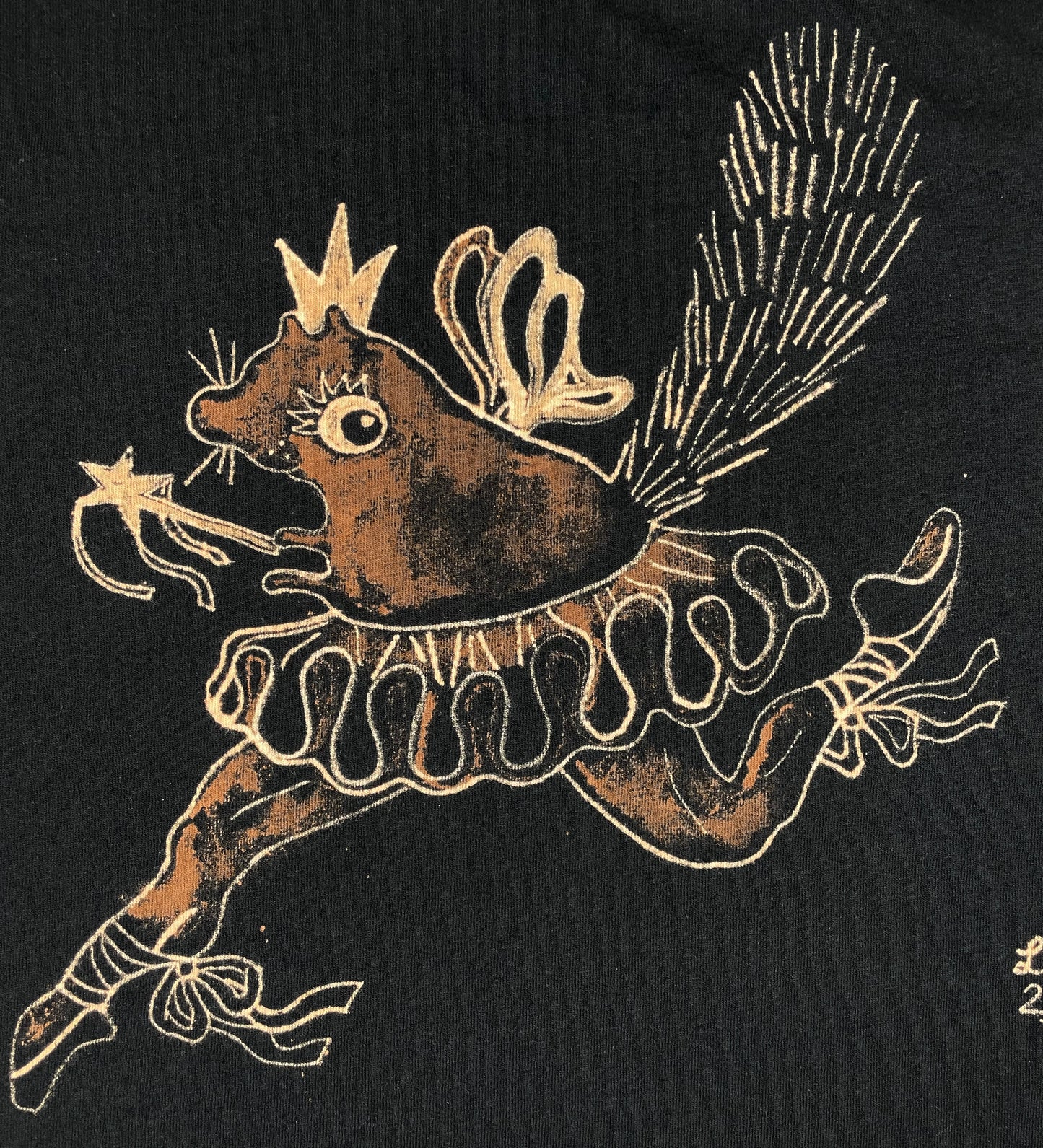 Sugar Plum Squirrel - Large Bleach-Painted T-Shirt