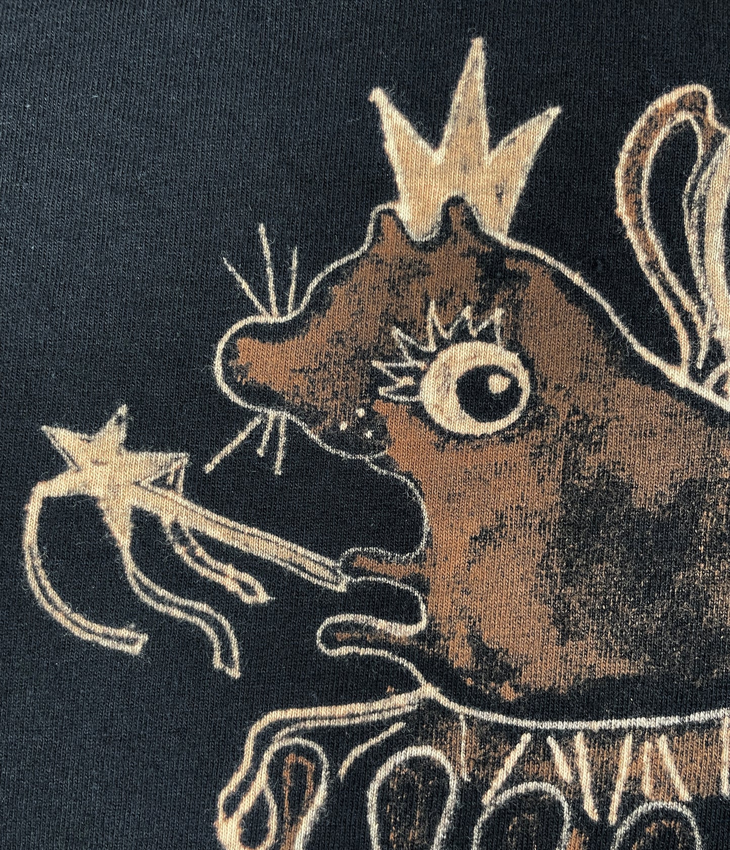 Sugar Plum Squirrel - Large Bleach-Painted T-Shirt