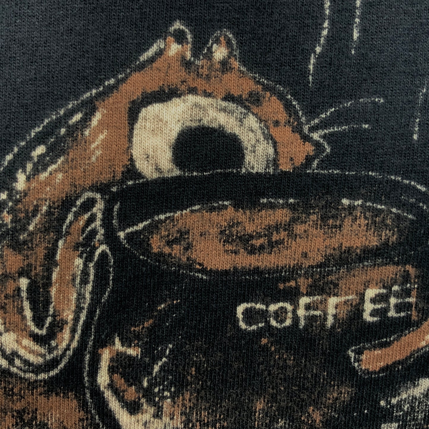 Coffee Squirrel - 3XL Bleach-Painted T-Shirt