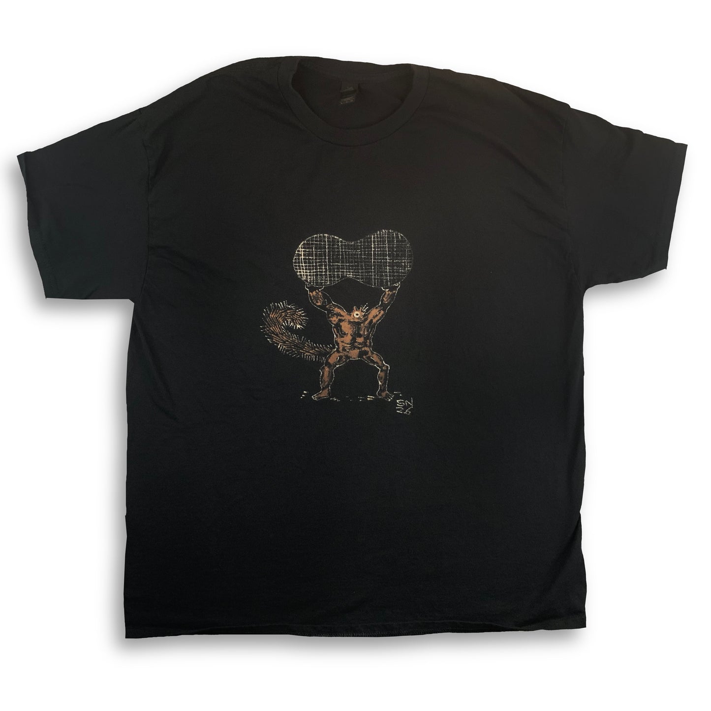 Muscle Squirrel - XL Bleach-Painted T-Shirt