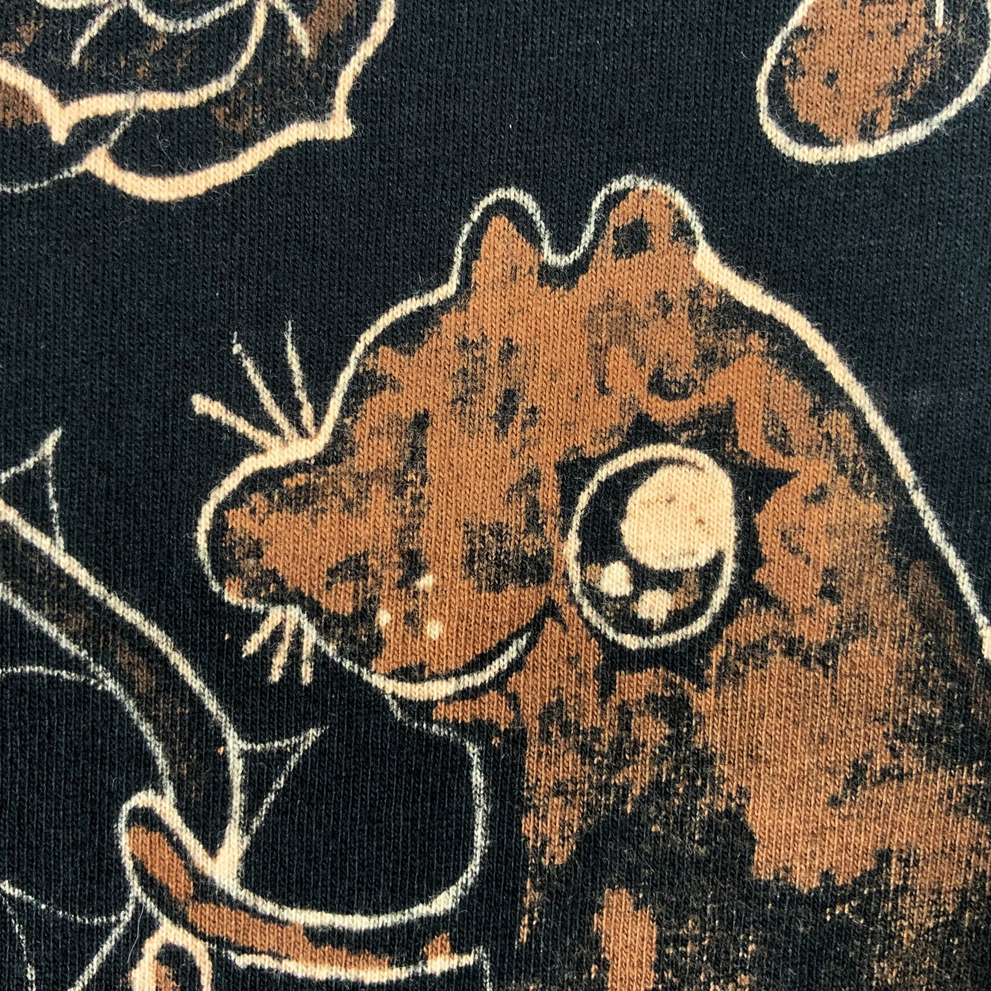 Romantic Rose Squirrel - Large Bleach-Painted T-Shirt