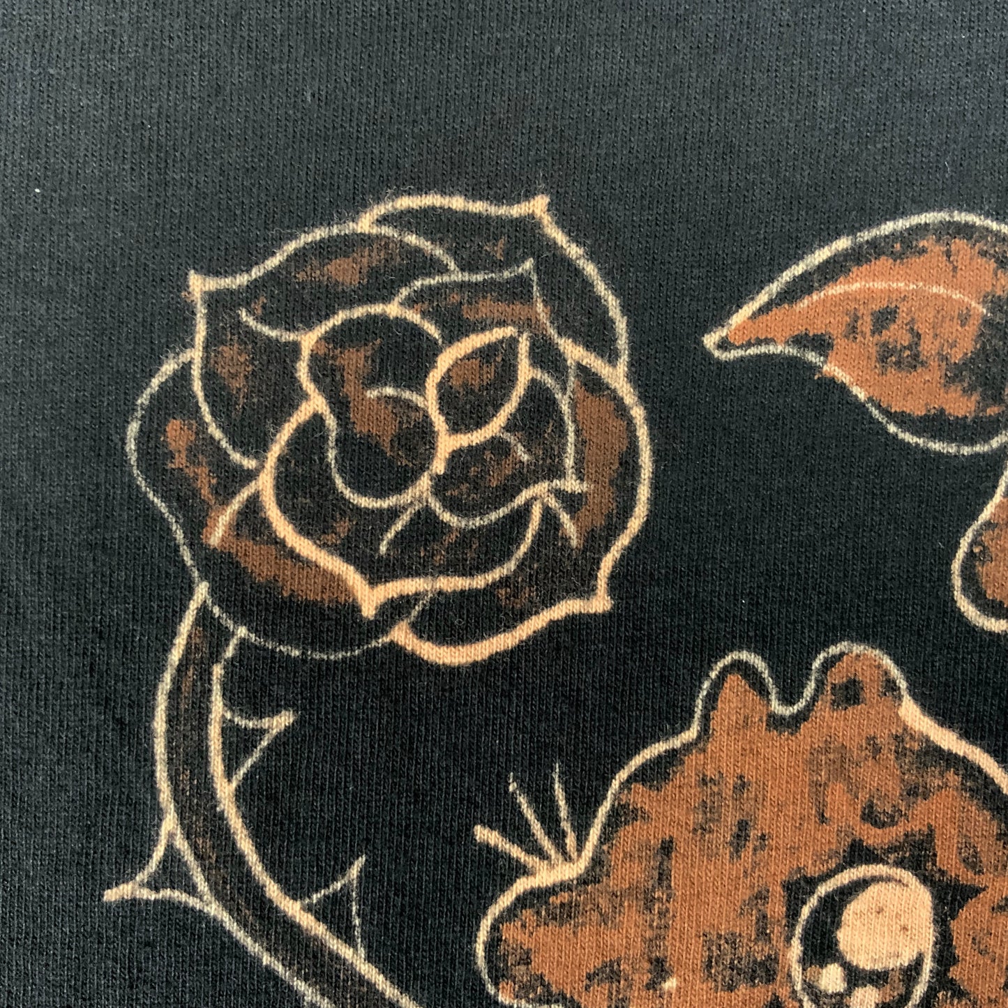 Romantic Rose Squirrel - Large Bleach-Painted T-Shirt